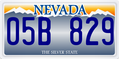 NV license plate 05B829