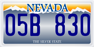 NV license plate 05B830