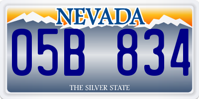 NV license plate 05B834