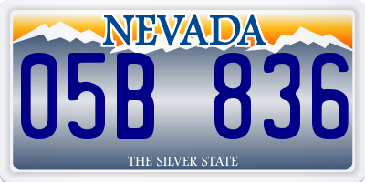 NV license plate 05B836