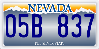 NV license plate 05B837