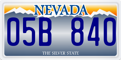 NV license plate 05B840
