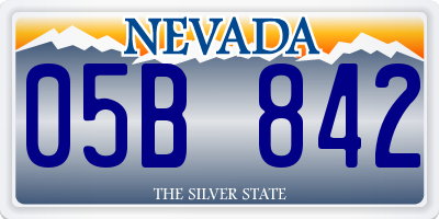 NV license plate 05B842