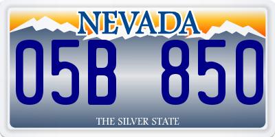 NV license plate 05B850