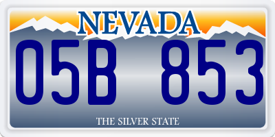 NV license plate 05B853