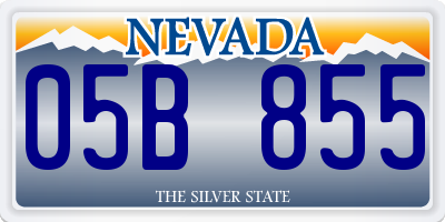 NV license plate 05B855