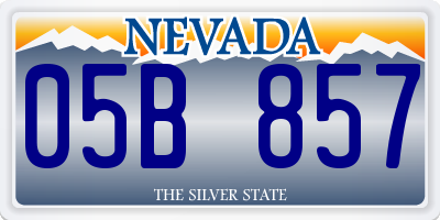 NV license plate 05B857