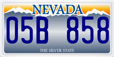NV license plate 05B858