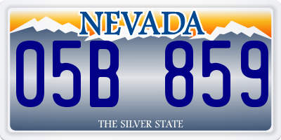 NV license plate 05B859
