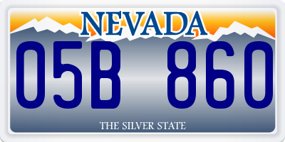 NV license plate 05B860
