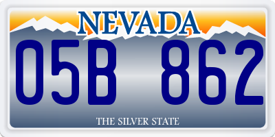 NV license plate 05B862