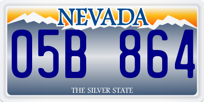 NV license plate 05B864