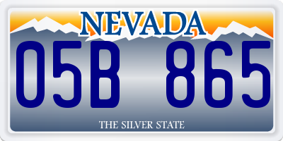 NV license plate 05B865