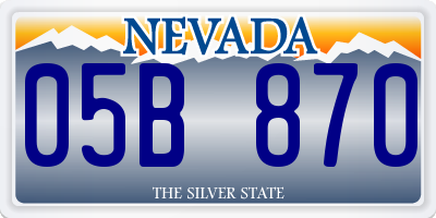 NV license plate 05B870