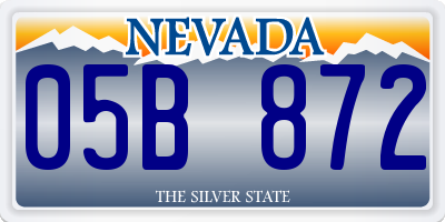 NV license plate 05B872