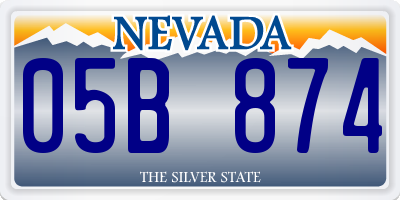 NV license plate 05B874