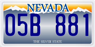 NV license plate 05B881