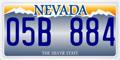 NV license plate 05B884