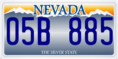 NV license plate 05B885