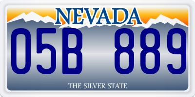 NV license plate 05B889