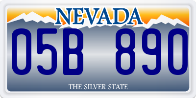 NV license plate 05B890