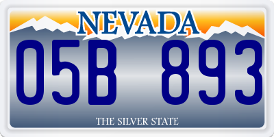 NV license plate 05B893