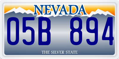 NV license plate 05B894