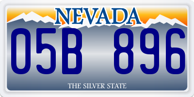 NV license plate 05B896