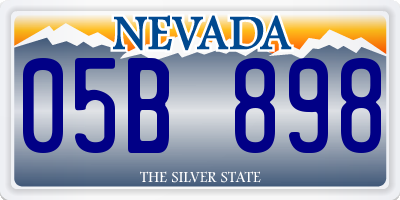 NV license plate 05B898