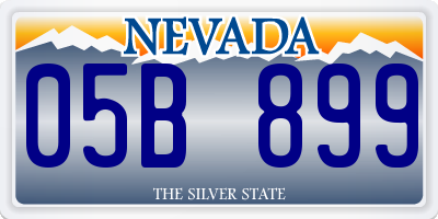 NV license plate 05B899