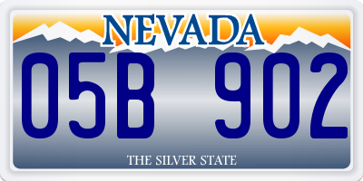 NV license plate 05B902