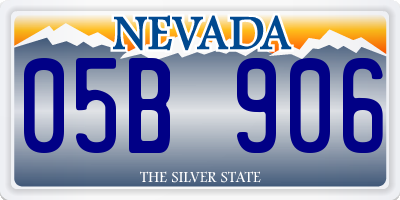 NV license plate 05B906