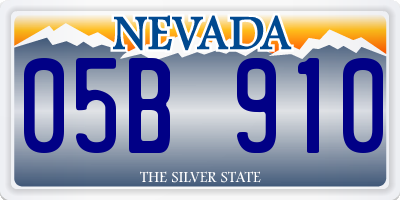 NV license plate 05B910