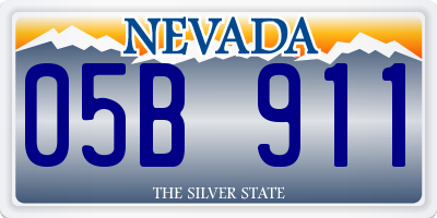 NV license plate 05B911