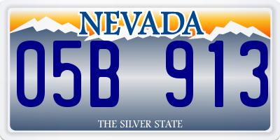 NV license plate 05B913