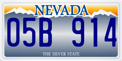 NV license plate 05B914