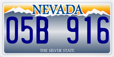 NV license plate 05B916