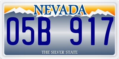 NV license plate 05B917