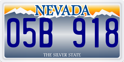 NV license plate 05B918