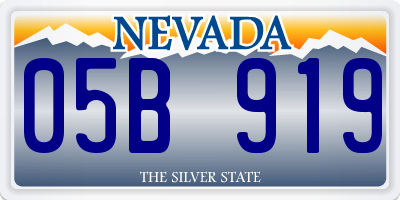 NV license plate 05B919