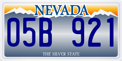 NV license plate 05B921