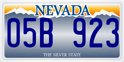 NV license plate 05B923