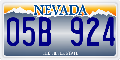 NV license plate 05B924