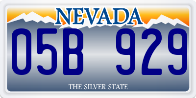 NV license plate 05B929