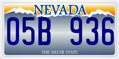 NV license plate 05B936