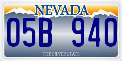 NV license plate 05B940