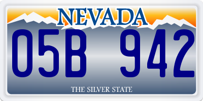 NV license plate 05B942