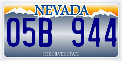NV license plate 05B944