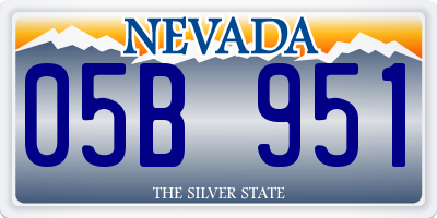 NV license plate 05B951