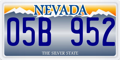 NV license plate 05B952